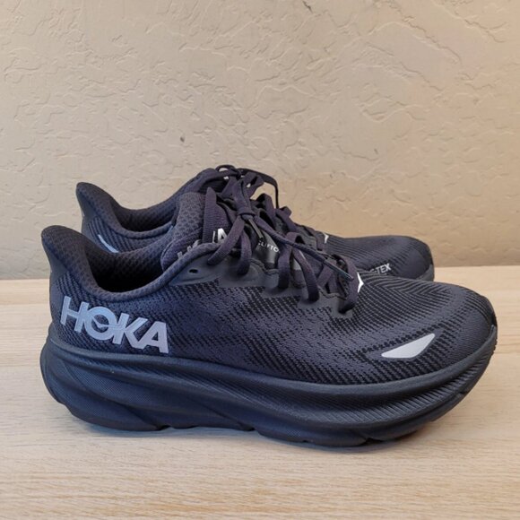 GTX  Clifton 9 (Full Black) Casual Shoes Hoka Men's - Picture 2 of 8